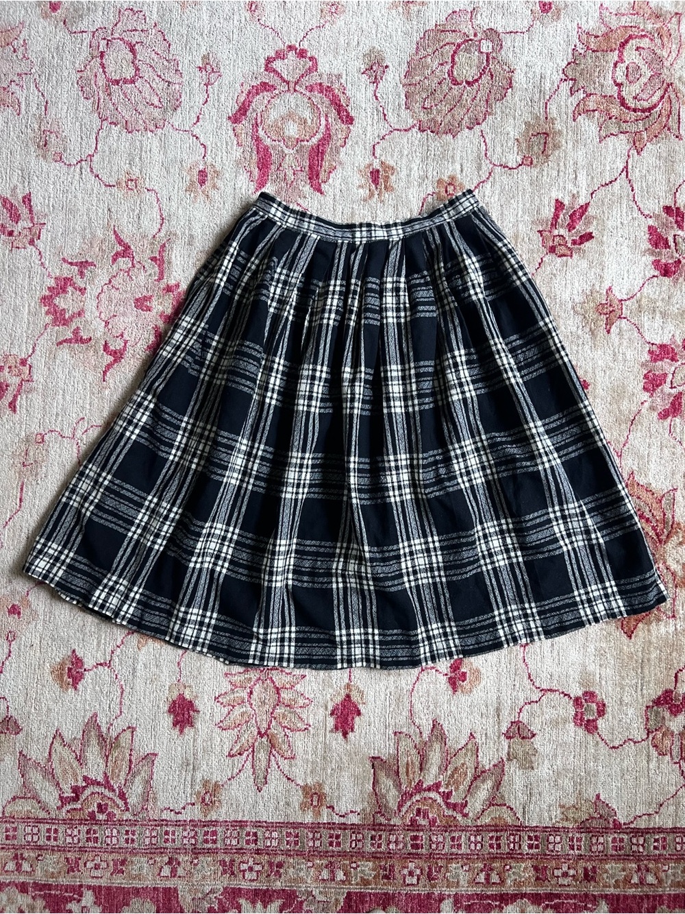 Vintage Evan Picone 100% Wool Plaid MIDI Skirt